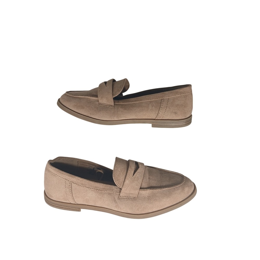 Old Navy Modern Loafer 8 New Taupe Faux Suede Penny Flat Dark Academia Preppy